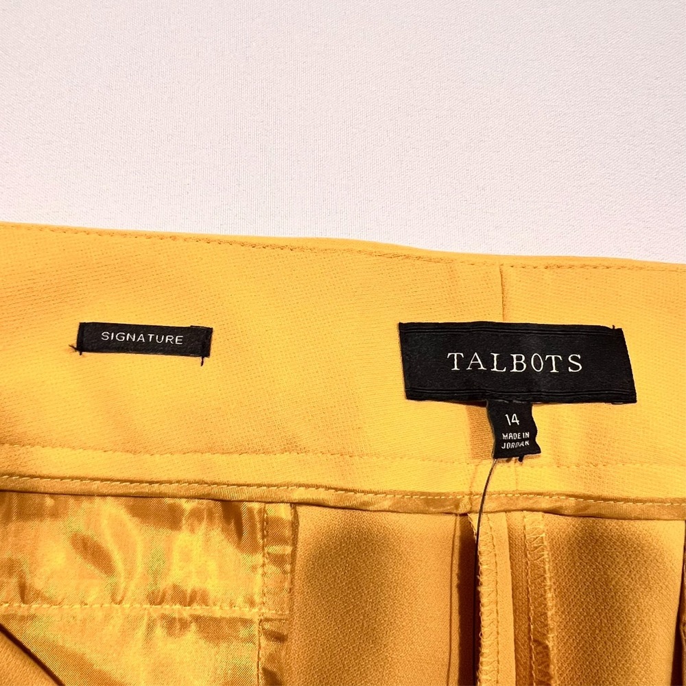 Talbots Signature Dress Pants Trousers Yellow Career Business Women's 14 NWT - Picture 9 of 14